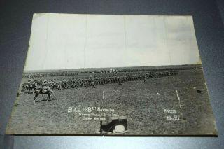 Antique Ww1 B Company 128th Battalion Moose Jaw 1916 Camp Hughes Man.  Photograph