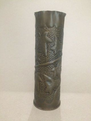 Trench Art Artillery Shell Case Vase Wwi Beautifully Crafted