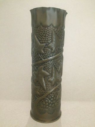 Trench Art Artillery Shell Case Vase WWI Beautifully Crafted 2