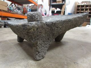 Antique Metate 9 - Grinder - Rustic - Complete - Old Mexican - - Primitive - 14x10.  5x7