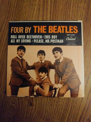 ‘Four By The Beatles’ 1964 extended play 7” record,  vg cond cardboard cover USA 3