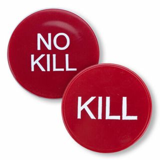 2 " Reversible Red Kill/no Kill Poker Dealer Button For Cash Games