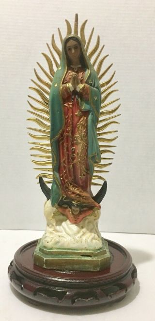 Vintage Virgen De Guadalupe,  Statue 12 Inch / Our Lady Of Guadalupe 12 "