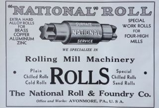 1940 Ad (j18) National Toll & Foundry Co.  Avonmore,  Pa.  Rolling Mill Machinery