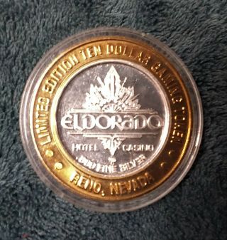 El Dorado Hotel & Casino $10 Gaming Token.  999 Silver Ltd Edition
