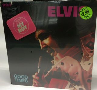 Elvis Presley Good Times (still) Mega Rare Paste Over Hype Stickers.