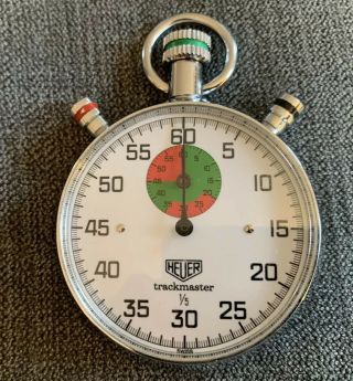 Vintage Heuer Chronograph Stopwatch 1/5 Second —,  Runs Perfectly
