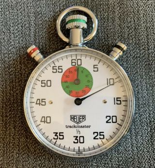 Vintage Heuer Chronograph Stopwatch 1/5 Second —,  Runs Perfectly 2