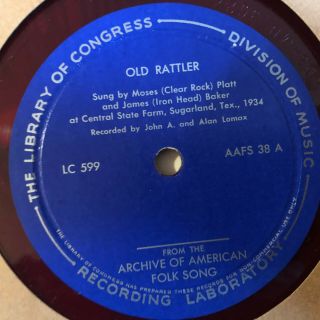 James Iron Head Baker Loc 600 Blues 78 Rpm E,  Library Of Congress 12 " Alan Lomax