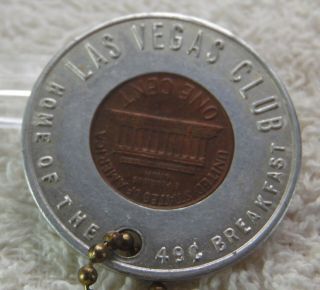 Vintage 1968 Lucky Penny Las Vegas Club Key Chain