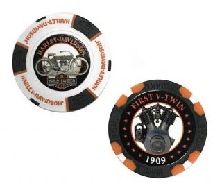 Harley - Davidson Limited Edition Series 2 Poker Chips Black & White Collector