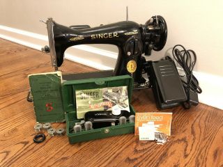 See Video Vintage 1950s Singer 15 - 91 Sewing Machine & Model 1591 15