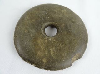 Rare Antique Papuan 19thc Circular Stone War Club Head Papua Guinea