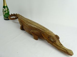 Extra Large Hand Carved Papuan Crocodile Cult Carving Papua Guinea Sepik