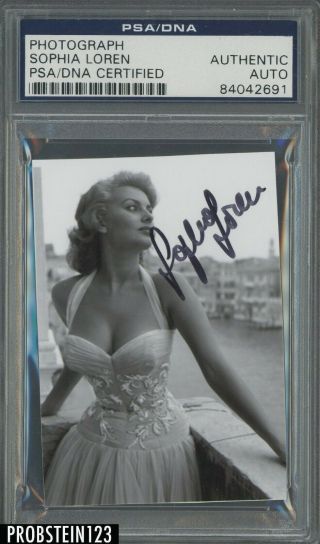 Sophia Loren Actress Model Signed Photo Auto Autograph Psa/dna Authentic