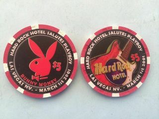 Hard Rock 2001 Playboy $5 Casino Chip - Mint/new