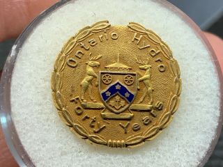 Ontario Hydro 14k Gold 40 Years Absolutely Stunning Service Award Pin.  14k