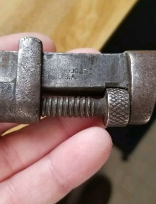Vintage P.  S.  and W Co Adjustable Monkey Wrench Vintage Antique Pipe Wrench 7 