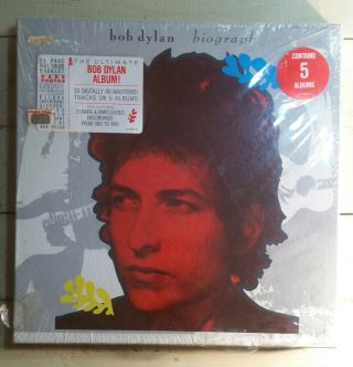 Bob Dylan Very Rare 5 Lp Box Biograph 1985 Usa 1st Press Booklet/sticker