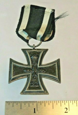 Ww1 Imperial German Black Iron Cross Medal - 1813/1914 W - Fw - W/ Ribbon