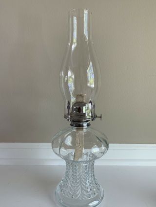 Vintage Lamplight Farms Large Glass Oil Lamp - Made In Austria 17”