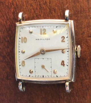 Vintage 1950s Hamilton Dyson 14k Gold Filled Watch 747 17j For Repair