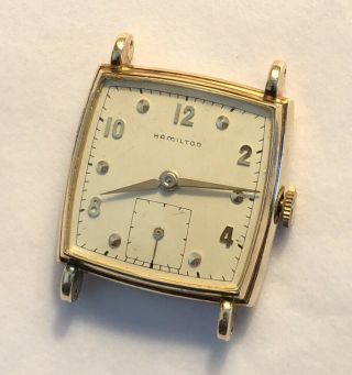 Vintage 1950s Hamilton Dyson 14K Gold Filled Watch 747 17J for Repair 2