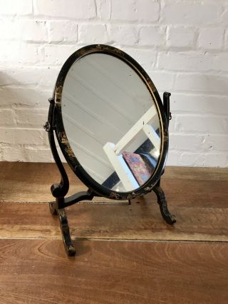 1930’s Chinoiserie Cheval Dressing Table Mirror Chinese Antique Vintage