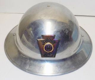 Aluminum Brodie Type Ww1 Parade Helmet Us Pa Post 104 American Legion Veterans