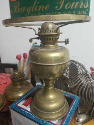 Vintage John Scott England Dual Wick Oil Burner Lamp Brass Base W/snuffers