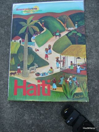 True Vintage American Airlines Aa Haiti Travel Poster Paul Degan