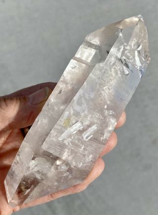 Double Terminated Lemurian Quartz Crystal Wand Record Keepers Deep Key No Polish