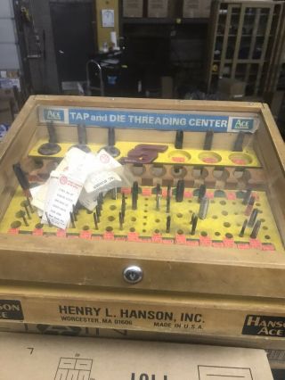 Hanson Ace USA Tap And Die Display Box Mac Tools Drill Bits Snap On Knife Sharpe 2