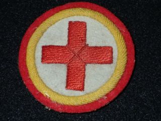 Wwi Us American Red Cross Shoulder Patch Tailor Made Hook - Back,  Scarce Type
