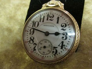 Vintage Hamilton Pocket Watch 10k Gf Railroad Grade Running T10