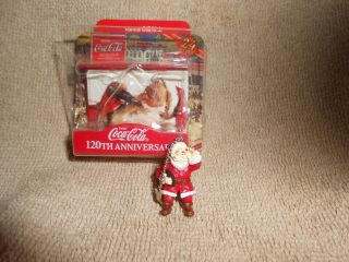 120th Anniversary Coca - Cola Miniature Keychain Santa Claus,