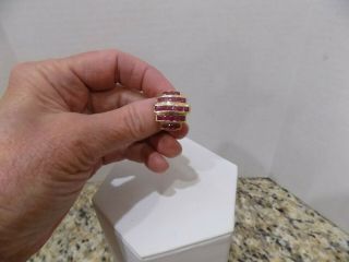 Vtg Solid 10k Gold Signed Thl Red Ruby Ring Sz 5 1/4 Grams 5 (p)