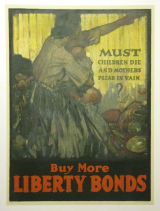 Liberty Bond Poster Linen First World War I Ww1 Wwi 1918 Raleigh