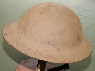 Us Army Ww1 M - 1917 " Dishpan " Steel Combat Helmet Antique Vtg Great War Rare