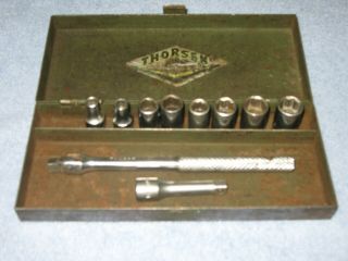Vintage Thorsen 1/4 - Drive Socket Set.  Made In Usa