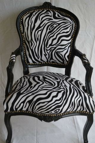 Louis Xv Arm Chair French Style Chair Vintage Furniture Zebra