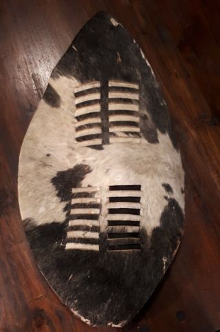 Antique South African Zulu Nguni Shield.  Ihawu Dancing Shield.  Cow Hide.  Decor