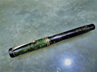 Vintage Parker Duofold Lucky Curve Parker Jade Green Fountain Pen Marbled 1920 