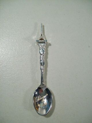 Paris France Eiffel Tower Silver Plated Souvenir Spoon Souvenir De Paris