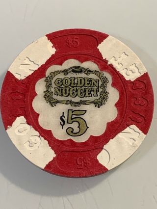 Golden Nugget $5 Casino Chip Atlantic City Nj 3.  99