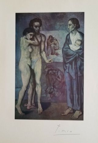 Pablo Picasso,  Hand Signed Vintage Lithographic Print From 1950 