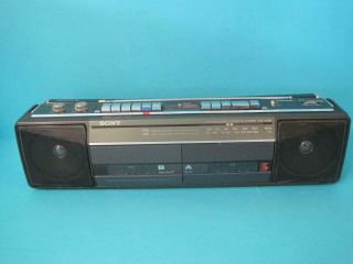 Awesome Vintage Sony Cfs - W505 Dual Cassette Recorder Am - Fm Stereo Radio Boombox