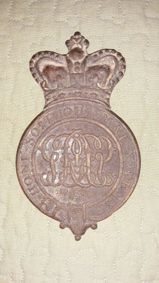 British Order Of The Garter Honi Soit Qui Mal Y Pense Brass Wall Or Gate Plate