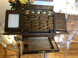 Early Victorian Oak Writing Slope Stationary Box