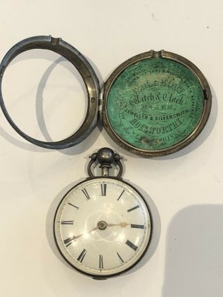 J.  Johnson Silver Fusee Pocket Watch With Key